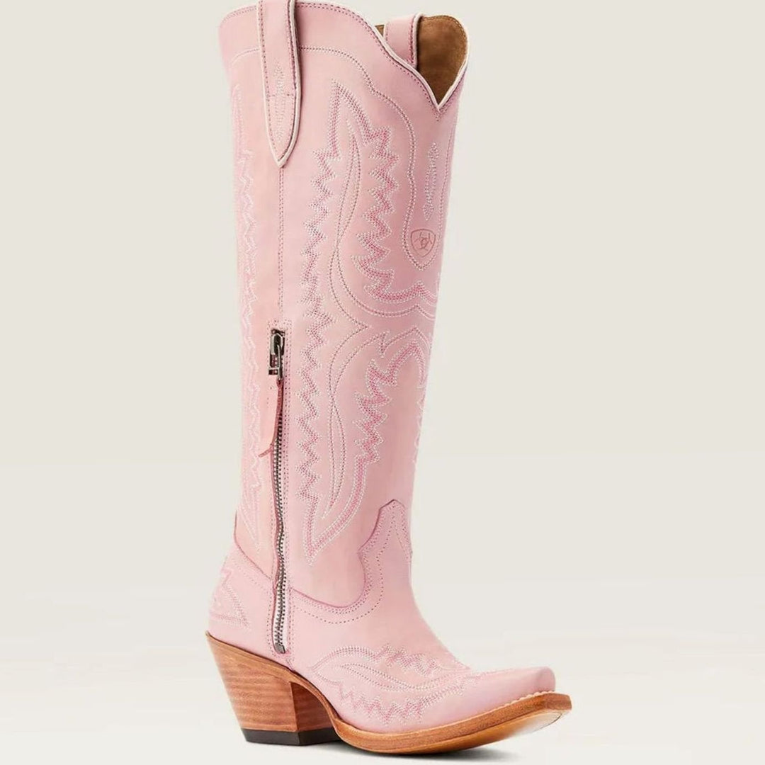 Women's Tall Embroidered Pointed-Toe Cuban Heel Cowboy Boots