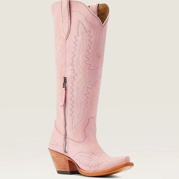 Women's Tall Embroidered Pointed-Toe Cuban Heel Cowboy Boots