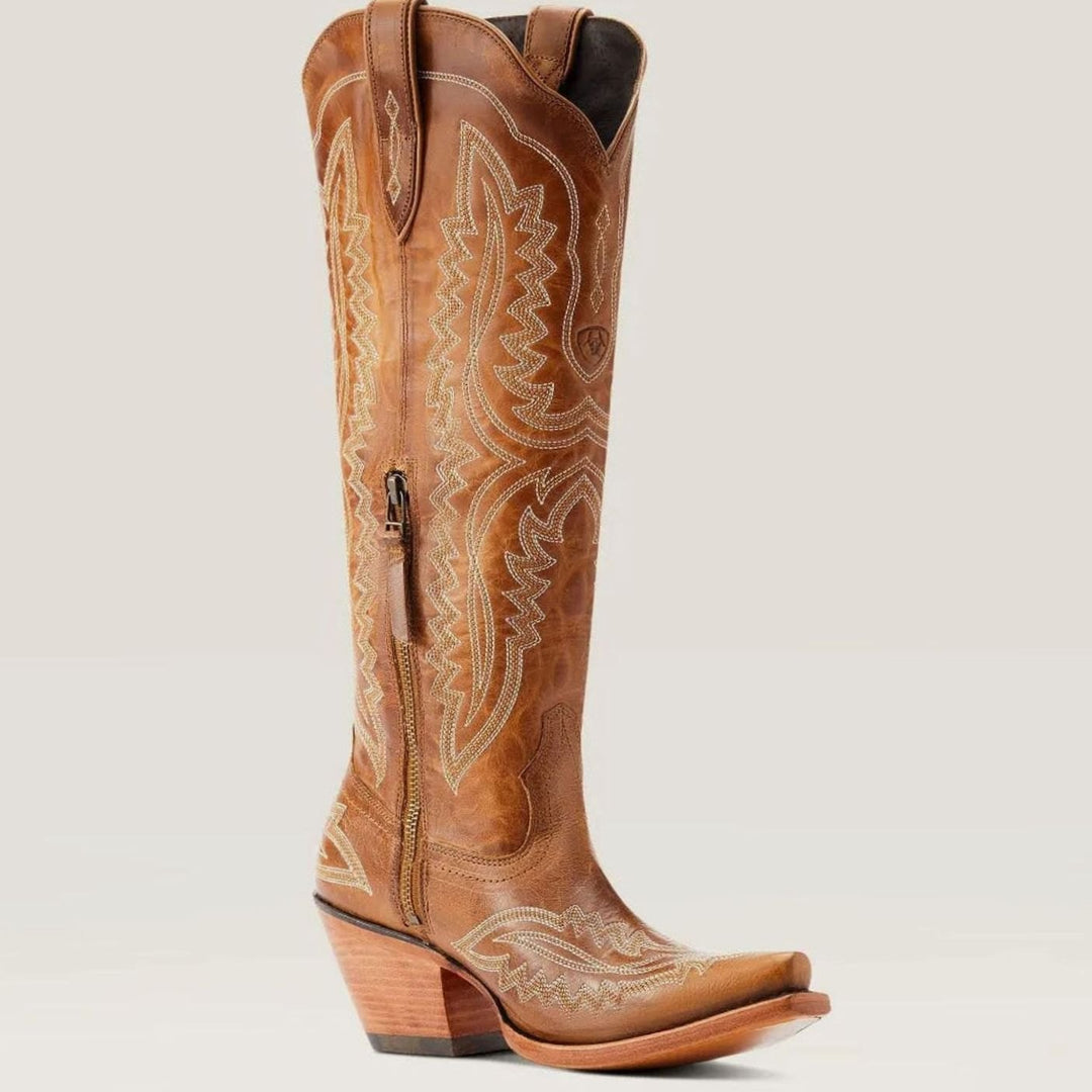 Women's Tall Embroidered Pointed-Toe Cuban Heel Cowboy Boots