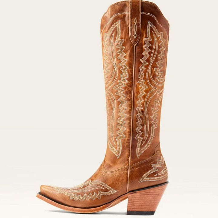 Women's Tall Embroidered Pointed-Toe Cuban Heel Cowboy Boots