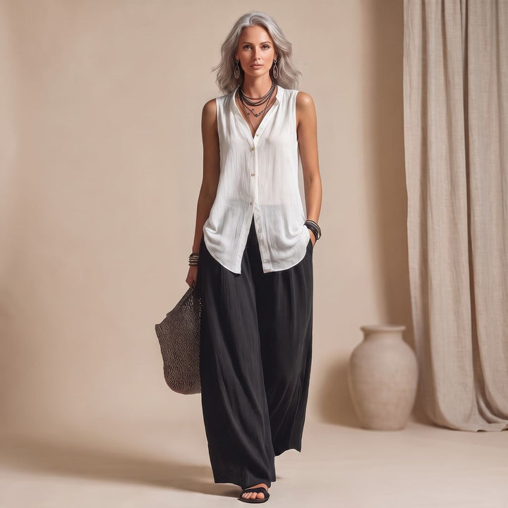 Women's Three-Piece Wide-Leg Cardigan Pants Set