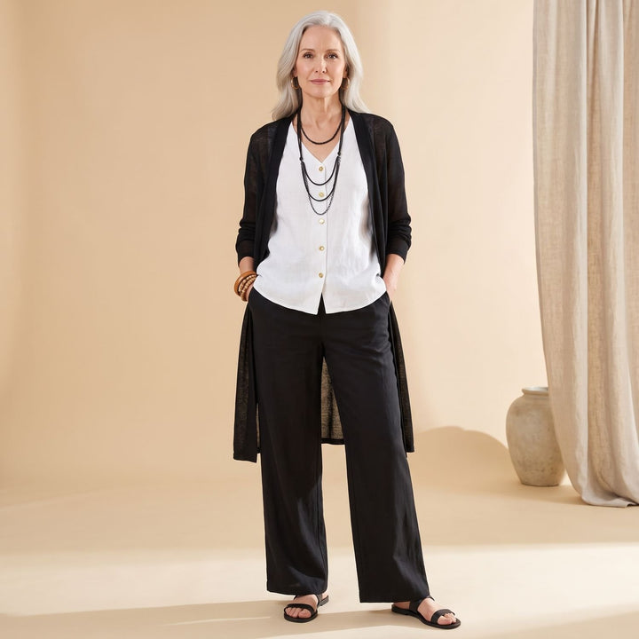 Women's Three-Piece Wide-Leg Cardigan Pants Set