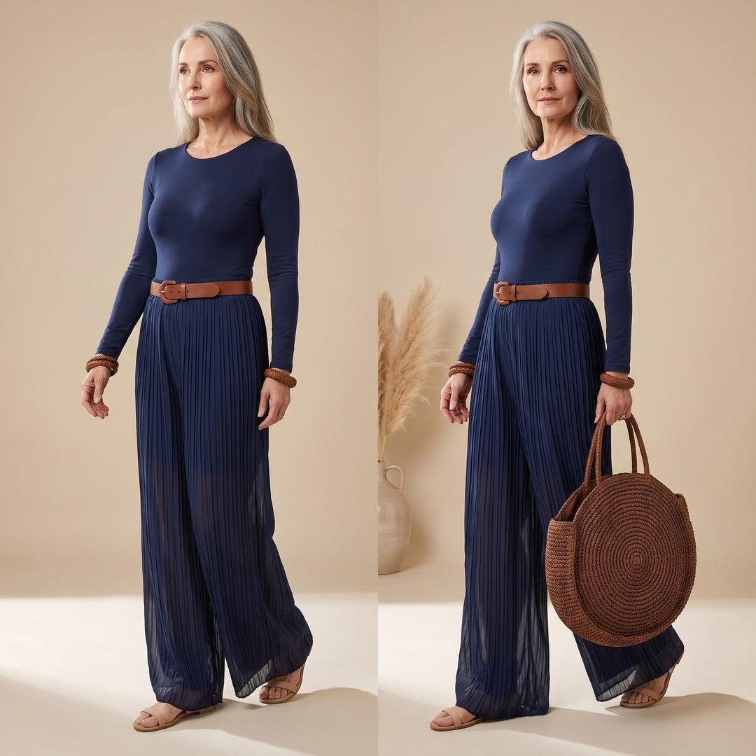 Women's Two Piece Set One-Shoulder Long-Sleeve Flowy Maxi Skirt