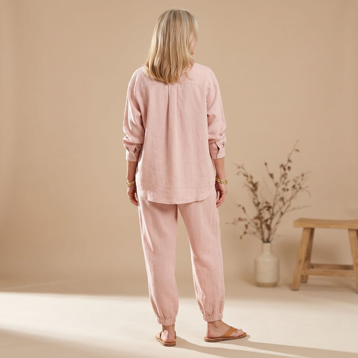 Women's Two Piece Set Wide Leg Pants Button Shirt Relaxed Outfit