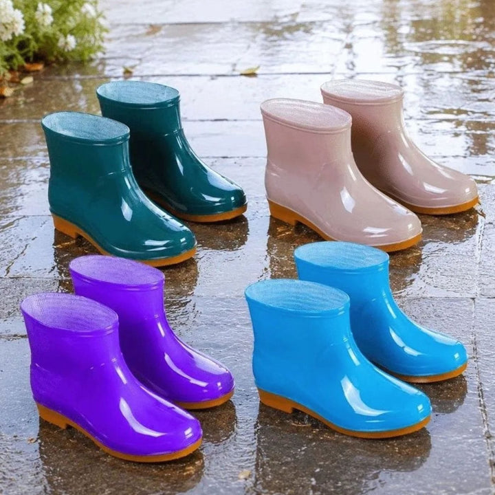 Women's Waterproof Ankle Rain Boots Anti-Slip Rubber Garden Booties