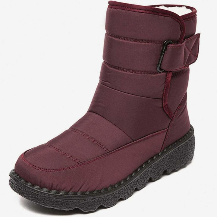 Women's Waterproof Fleece-Lined Non-Slip Winter Snow Boots - Red