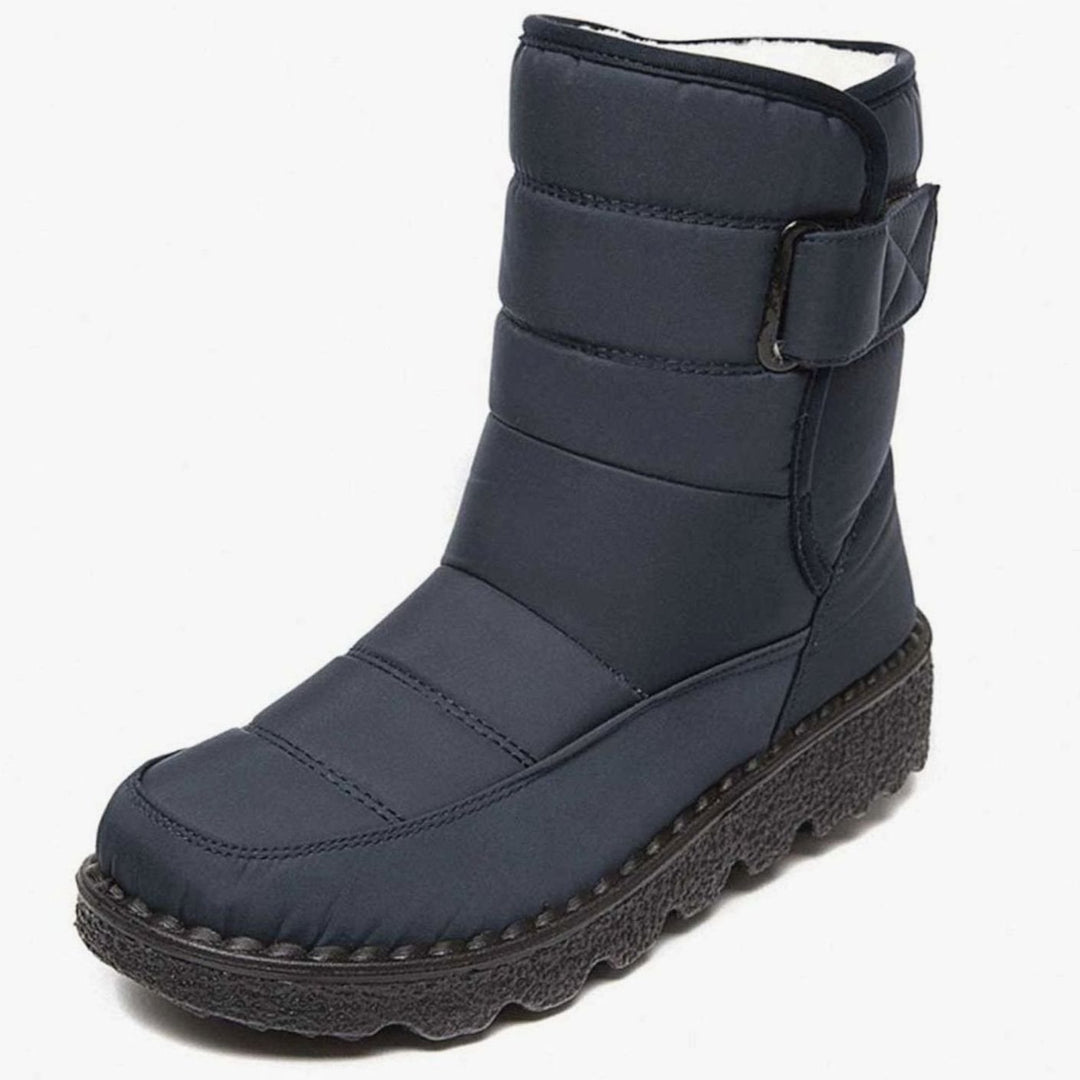 Women's Waterproof Fleece-Lined Non-Slip Winter Snow Boots - Dark Blue