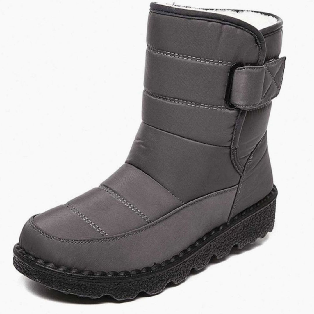 Women's Waterproof Fleece-Lined Non-Slip Winter Snow Boots - Gray