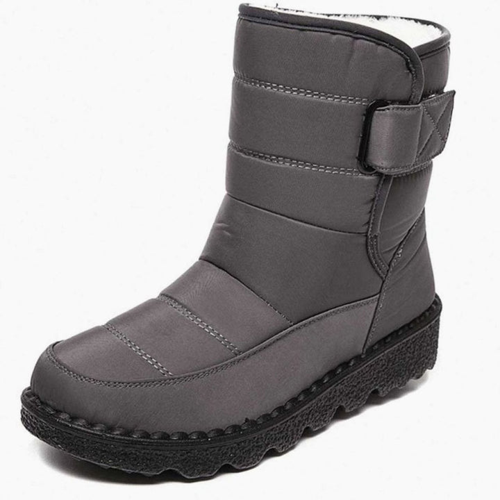 Women's Waterproof Fleece-Lined Non-Slip Winter Snow Boots - Gray