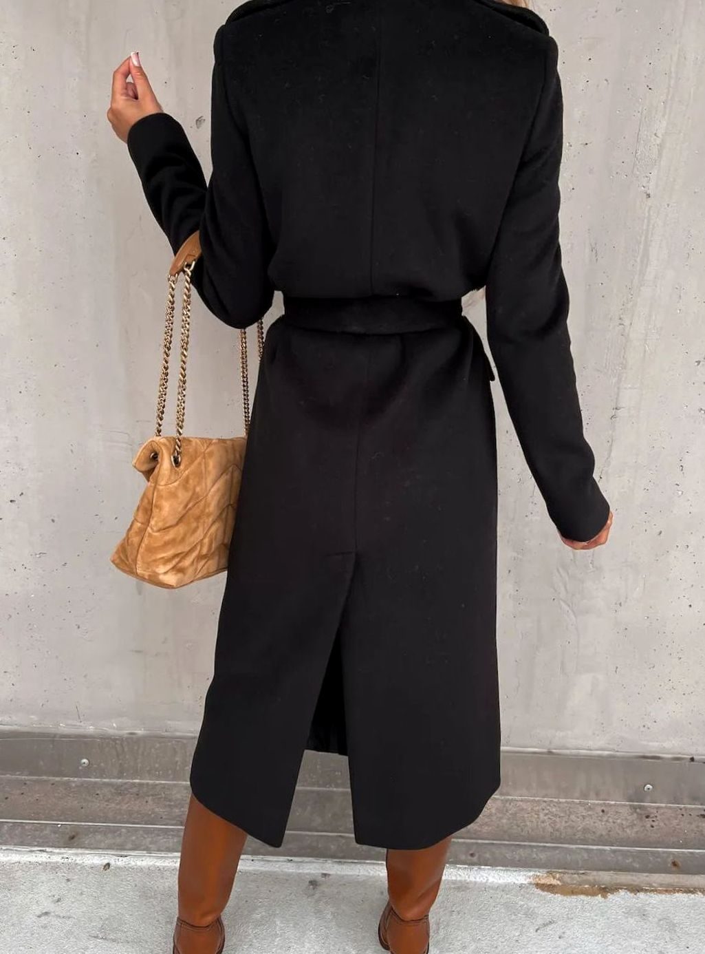 Women's Winter Coat Long Belted Wool Blend Wrap Shawl Collar