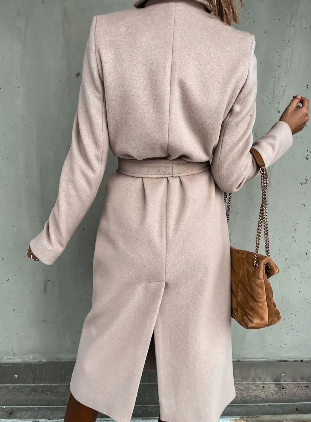 Women's Winter Coat Long Belted Wool Blend Wrap Shawl Collar